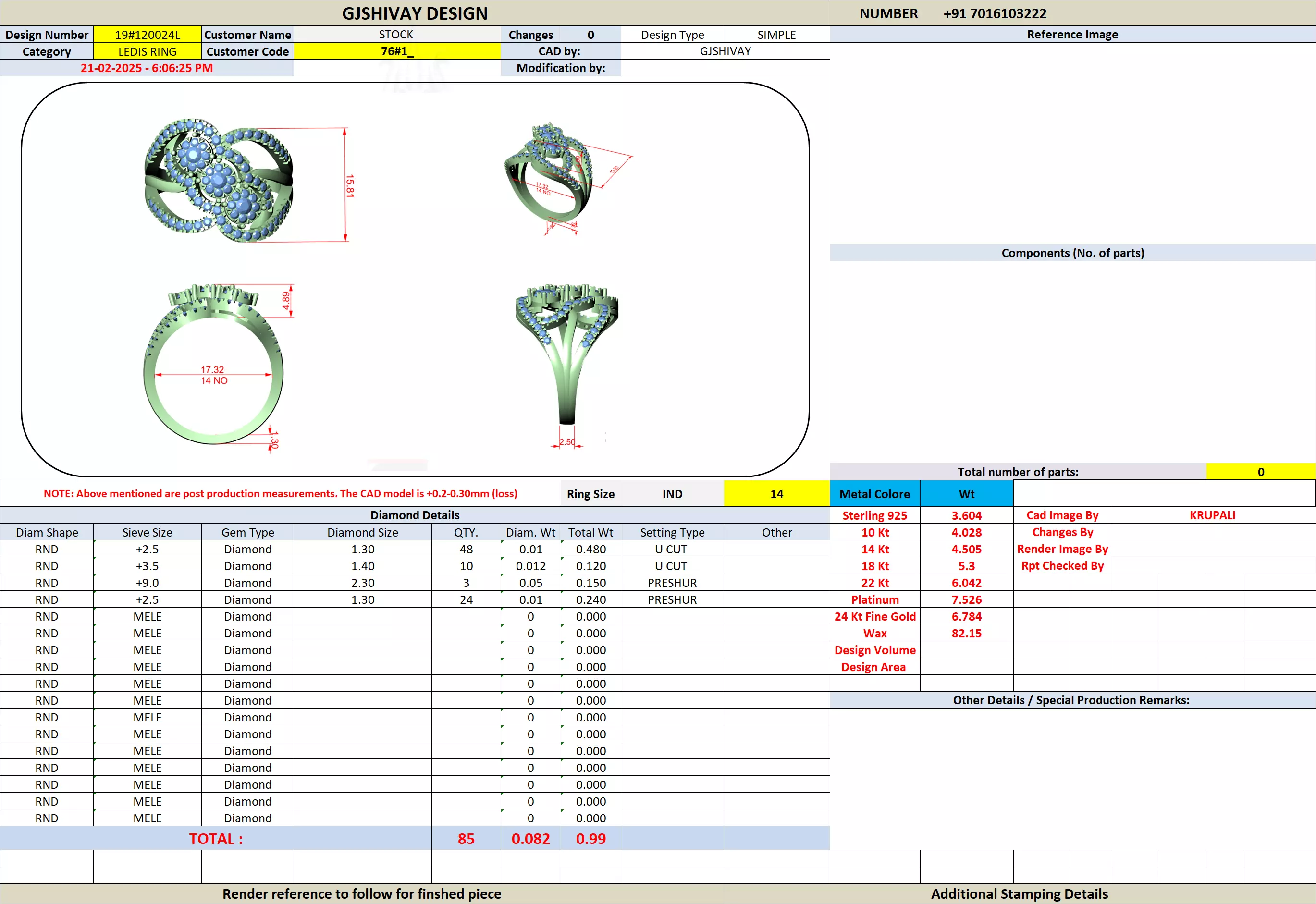 Round Diamond Ring 3D print model_9