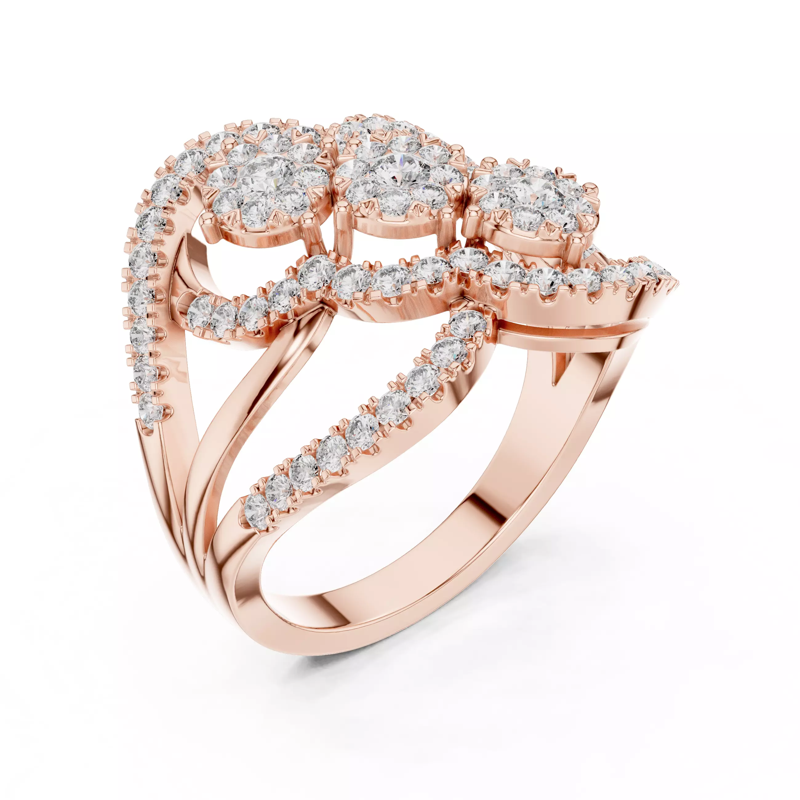 Round Diamond Ring 3D print model_3