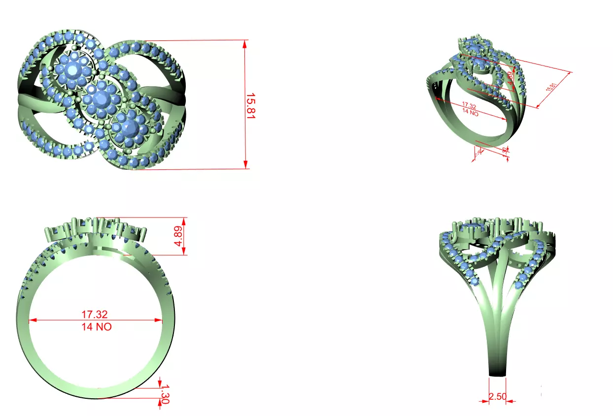 Round Diamond Ring 3D print model_8