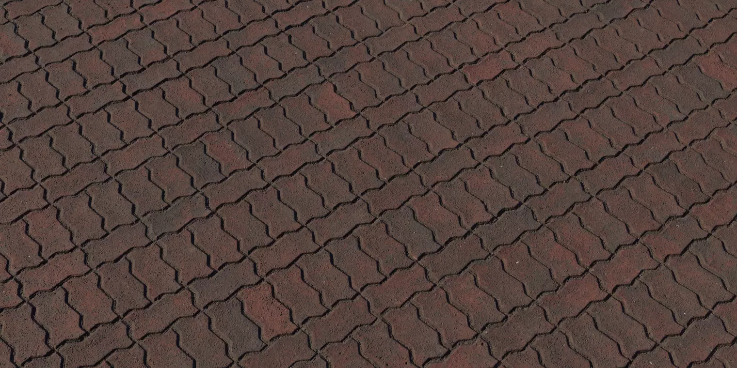 Red Interlocking Concrete Pavers PBR Texture Texture_1