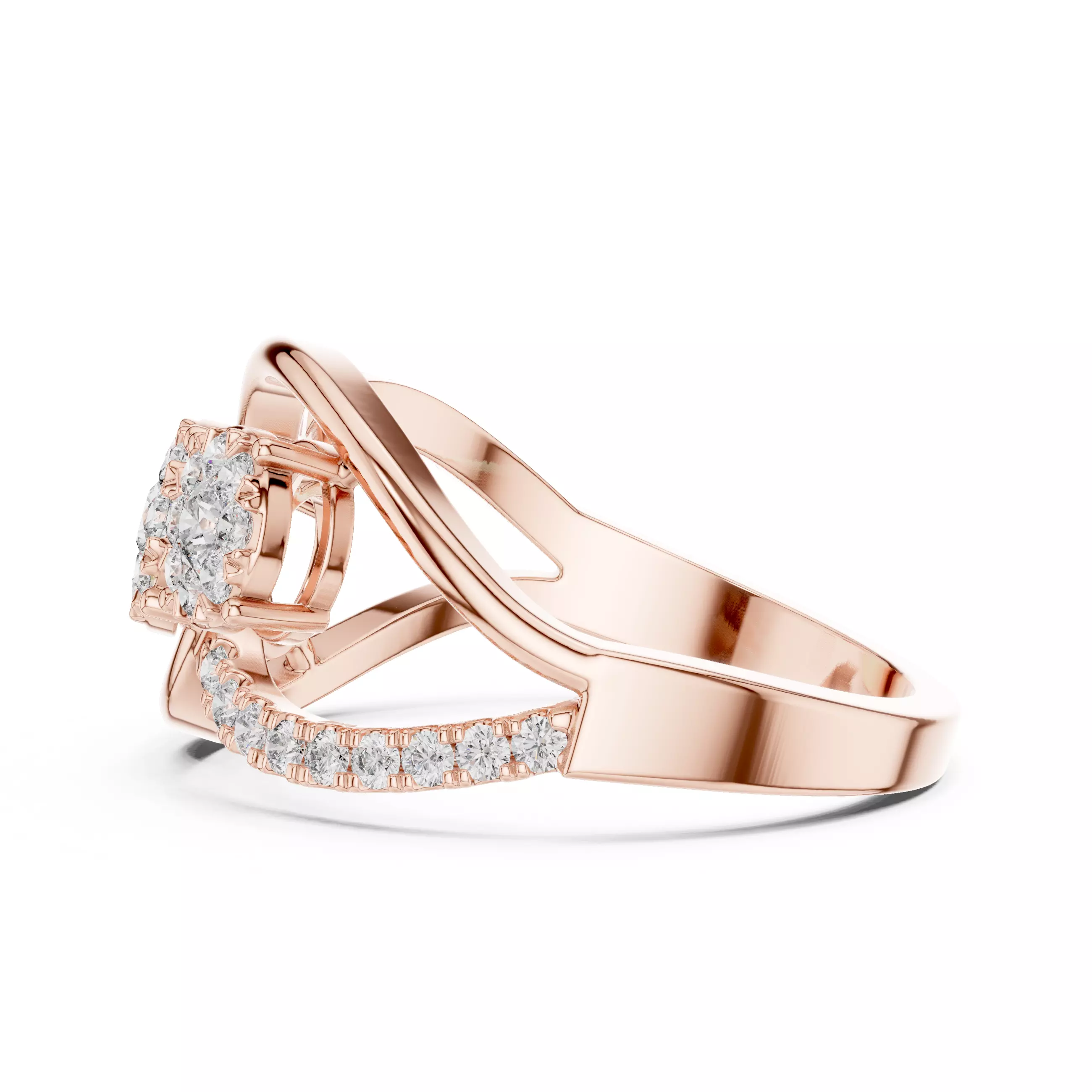 Round Diamond Ring 3D print model_1