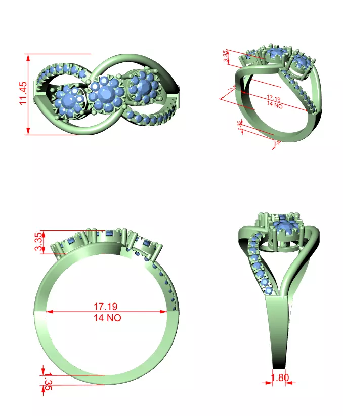 Round Diamond Ring 3D print model_12