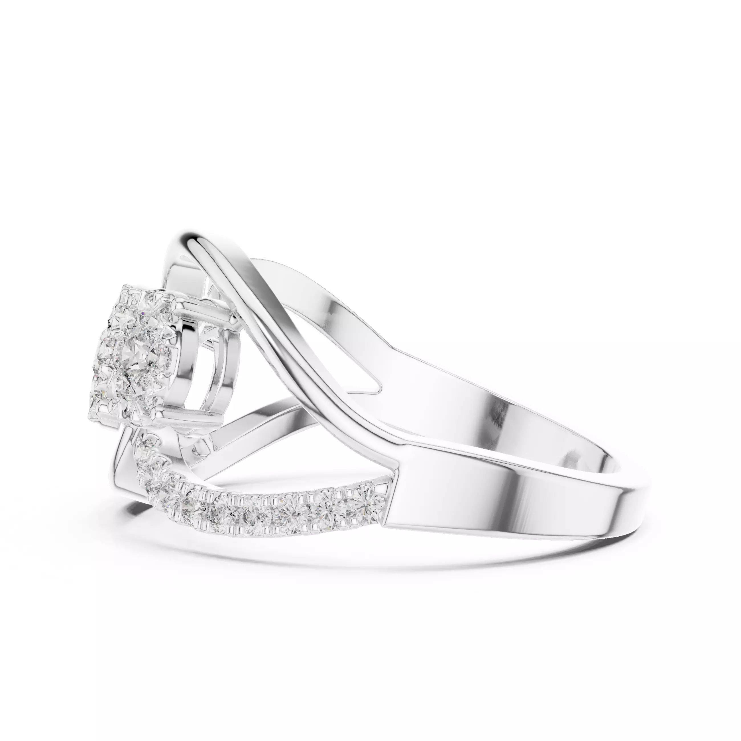 Round Diamond Ring 3D print model_4