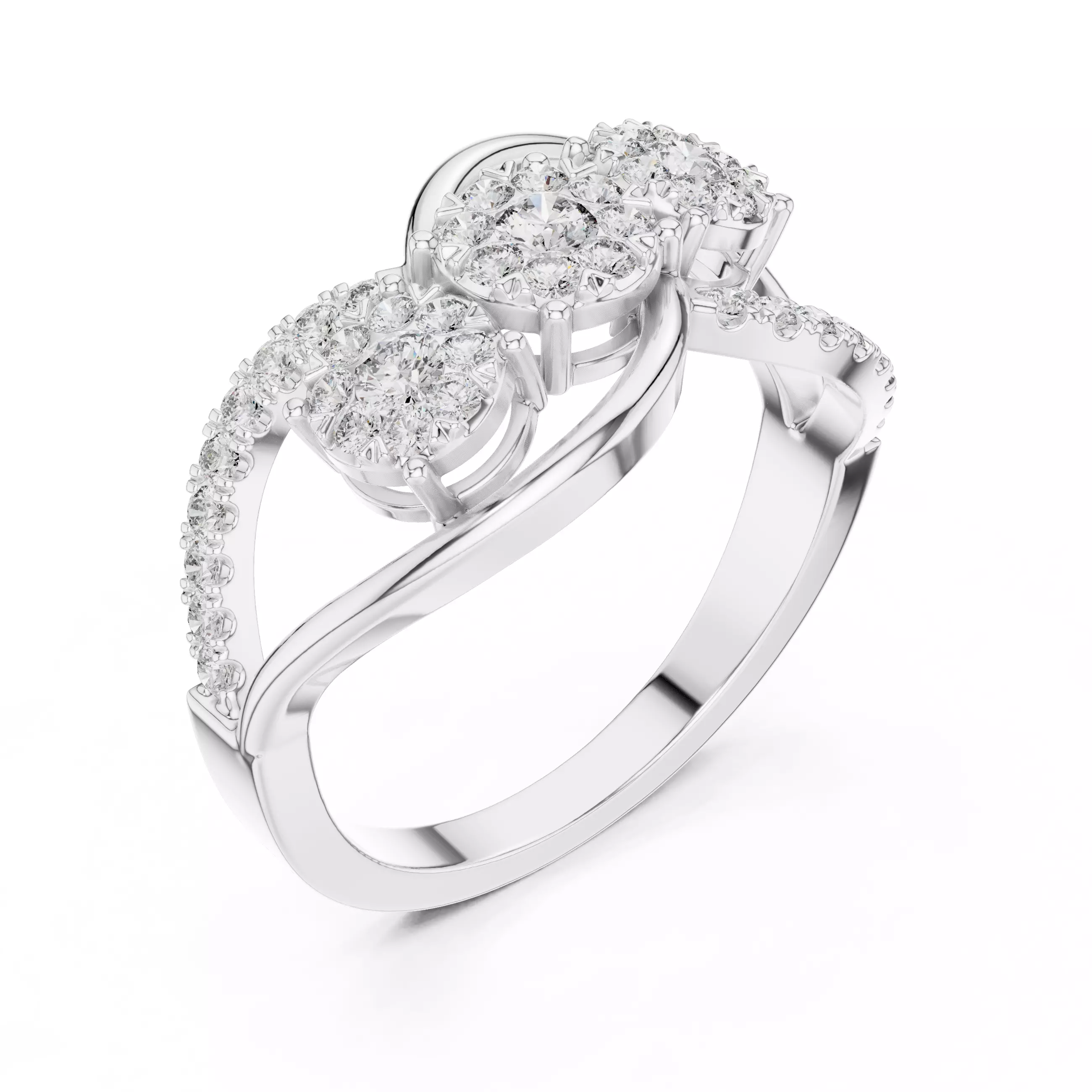 Round Diamond Ring 3D print model_7