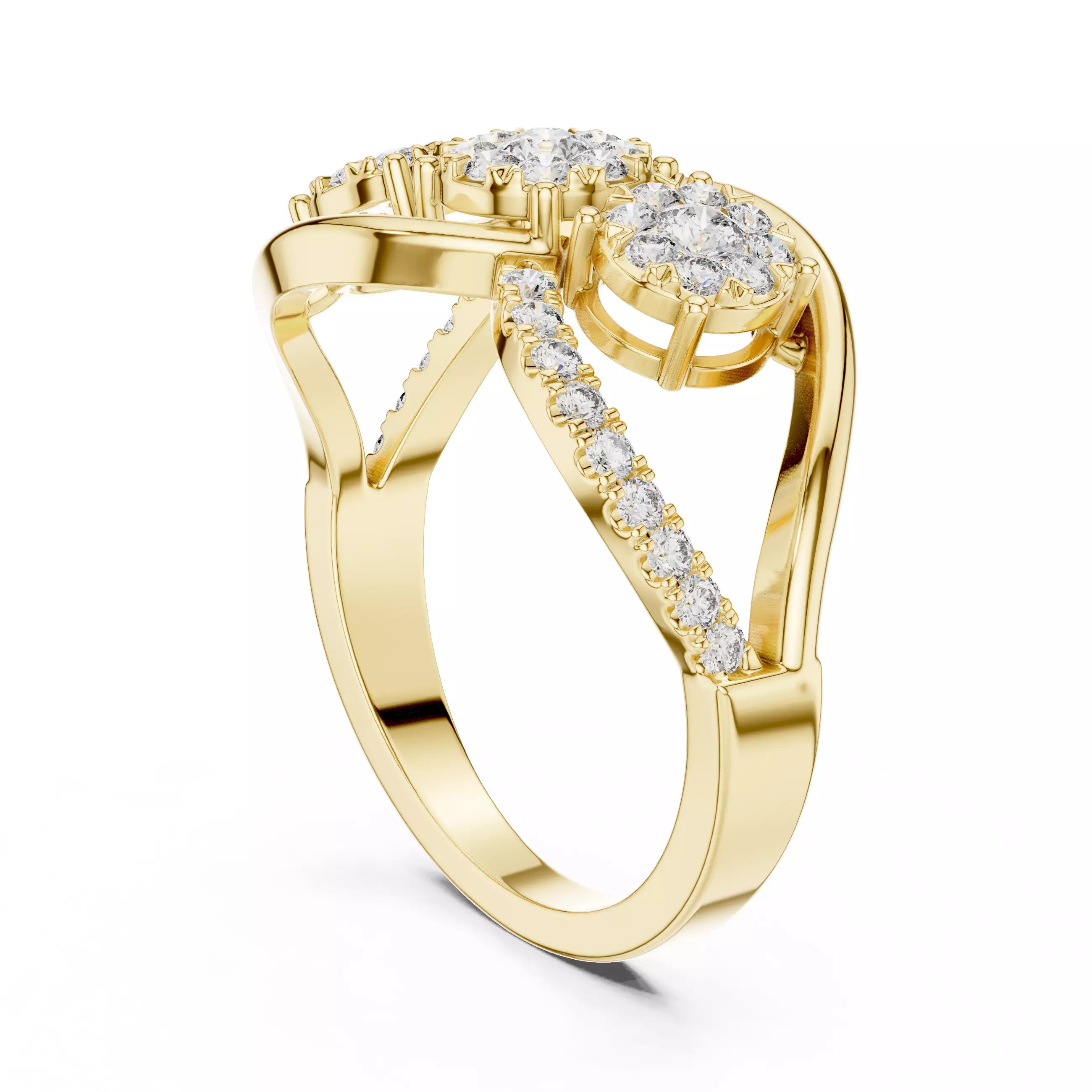 Round Diamond Ring 3D print model_11
