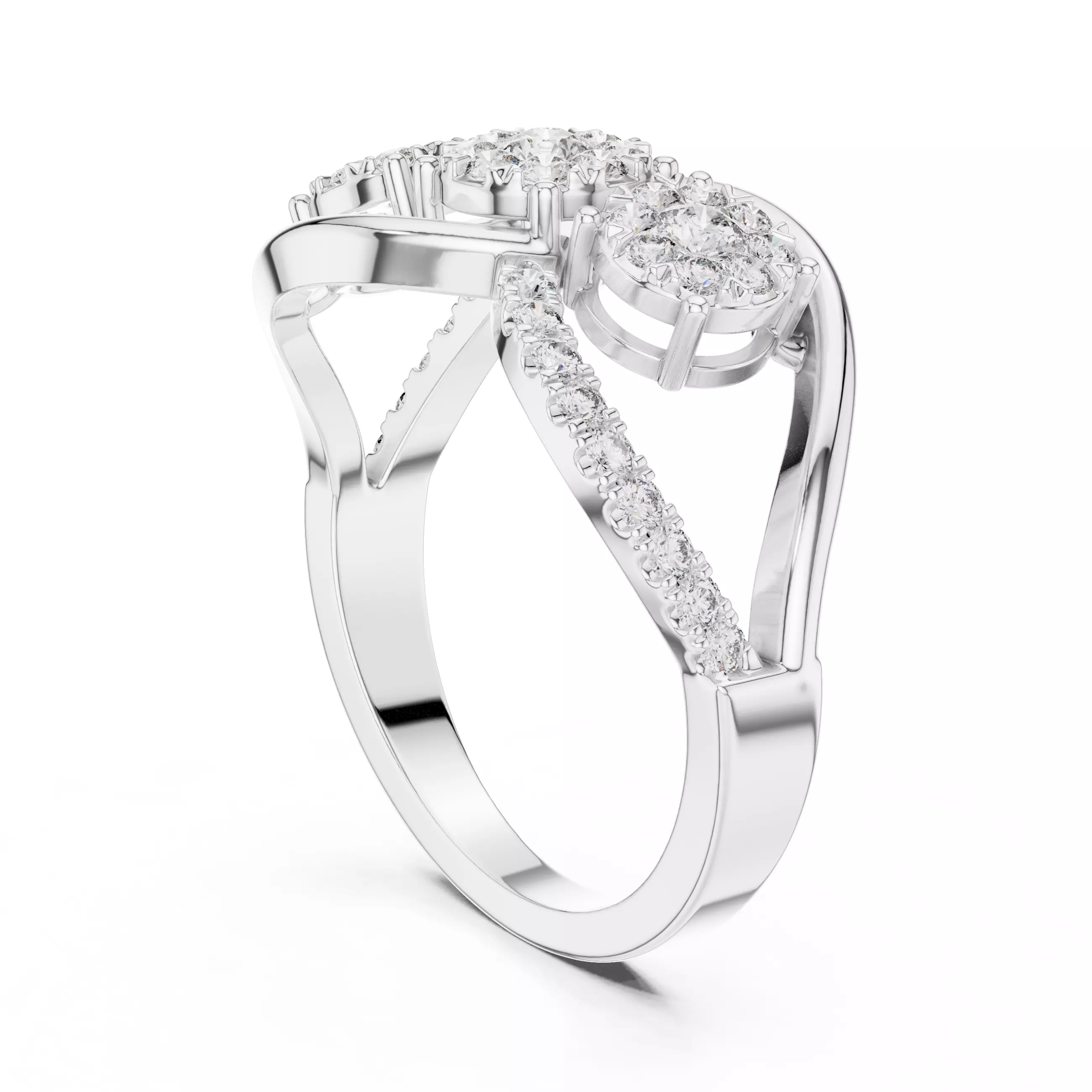 Round Diamond Ring 3D print model_6