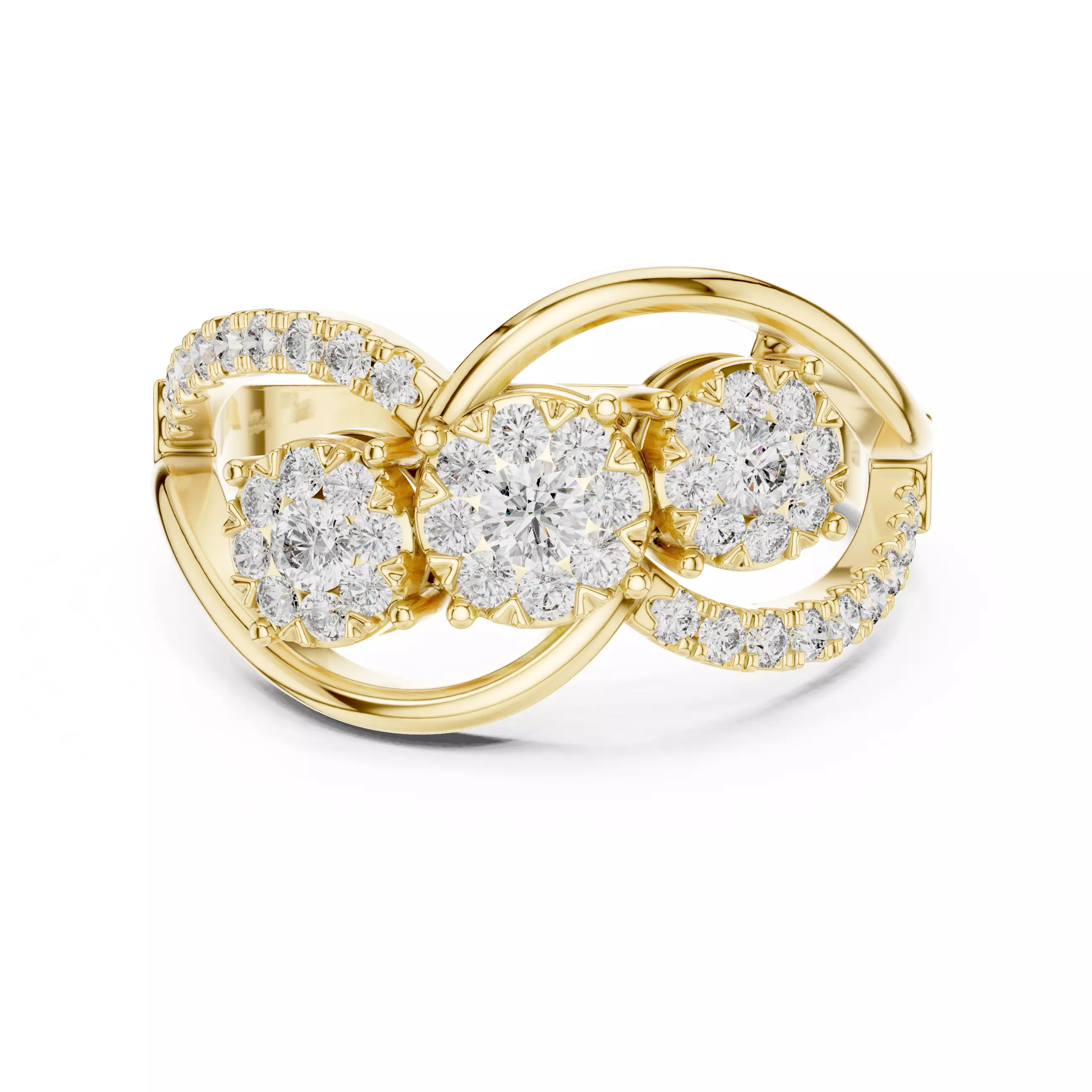 Round Diamond Ring 3D print model_9