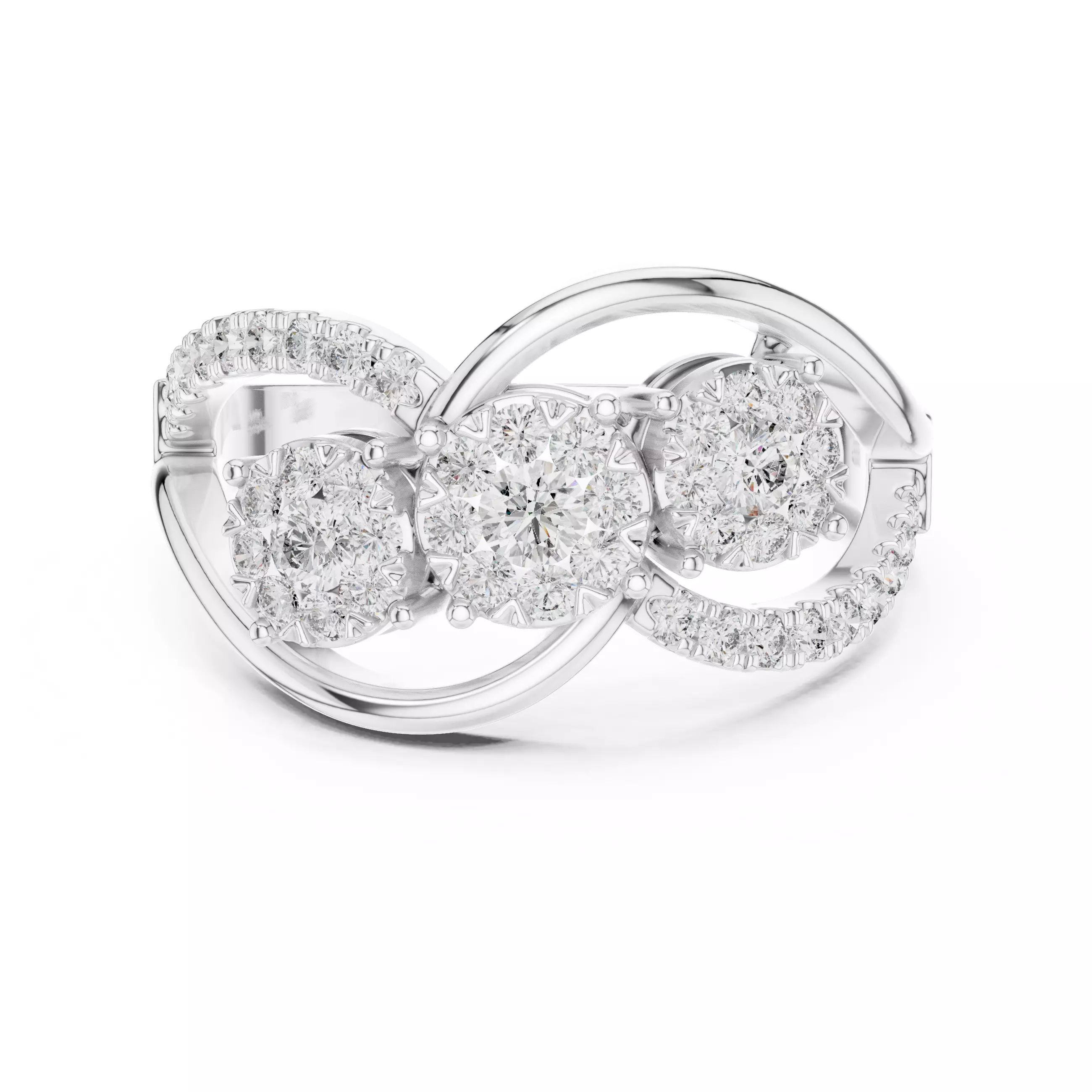 Round Diamond Ring 3D print model_5