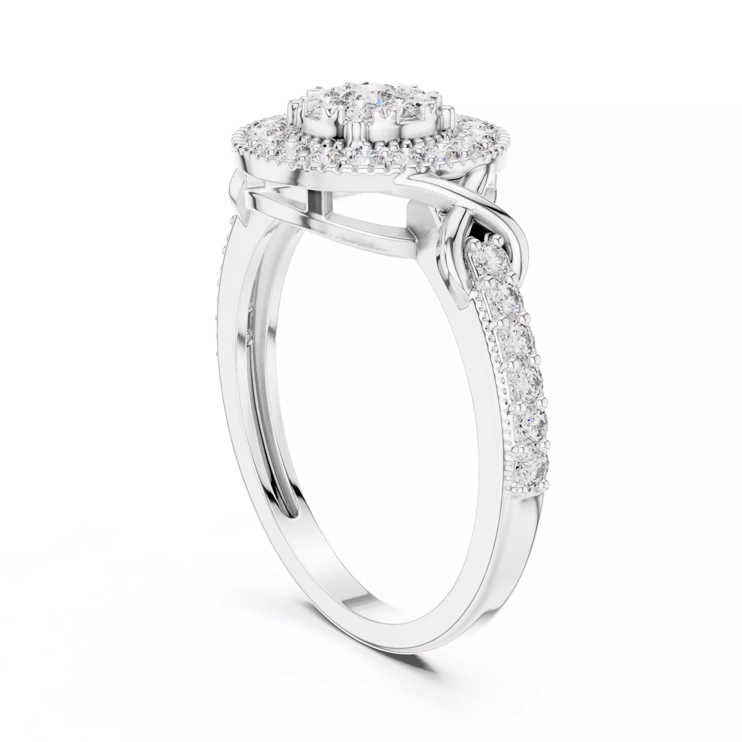 Round Diamond Ring 3D print model_6