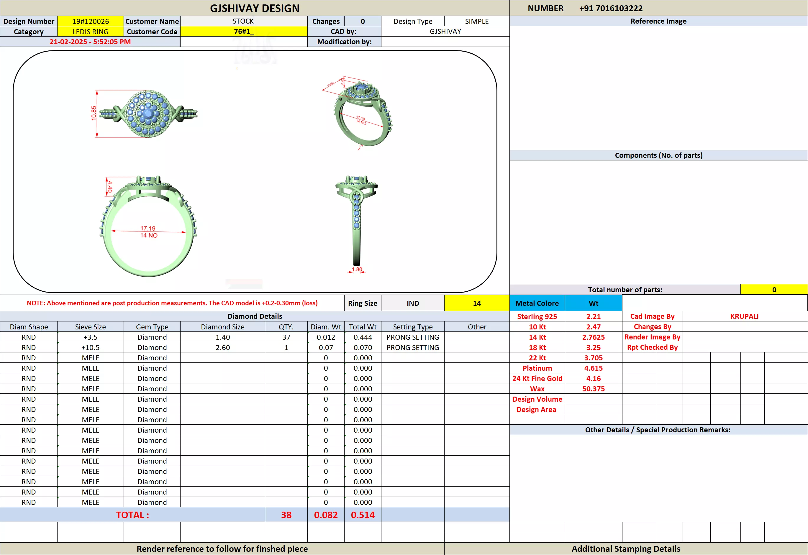 Round Diamond Ring 3D print model_13