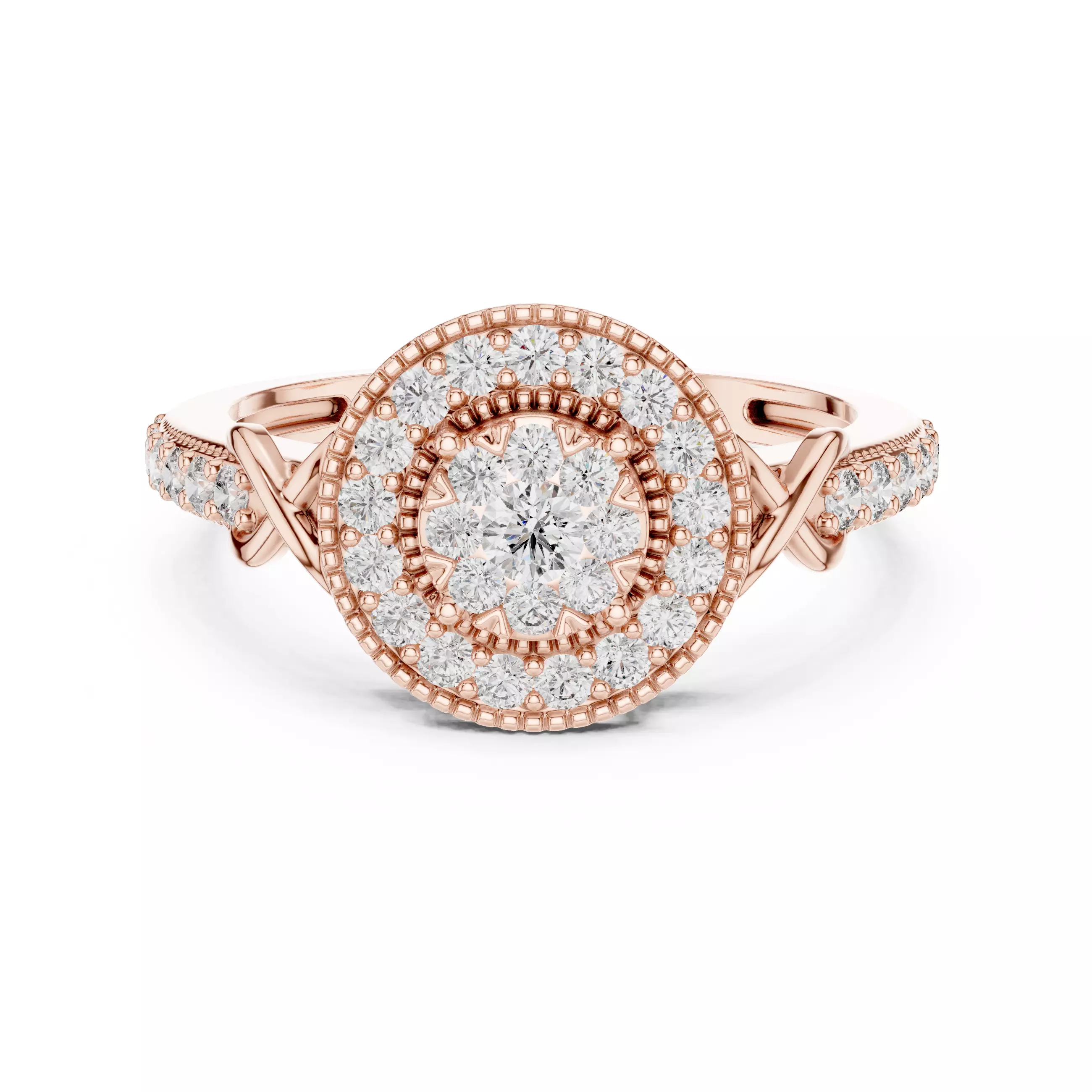 Round Diamond Ring 3D print model_0