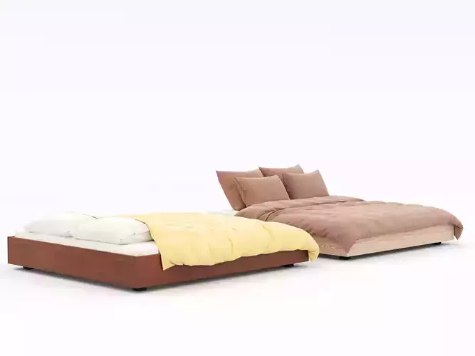 Bed Scandinavian low modern 