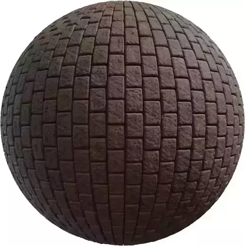 Rounded Cobblestone Pavers PBR Texture 