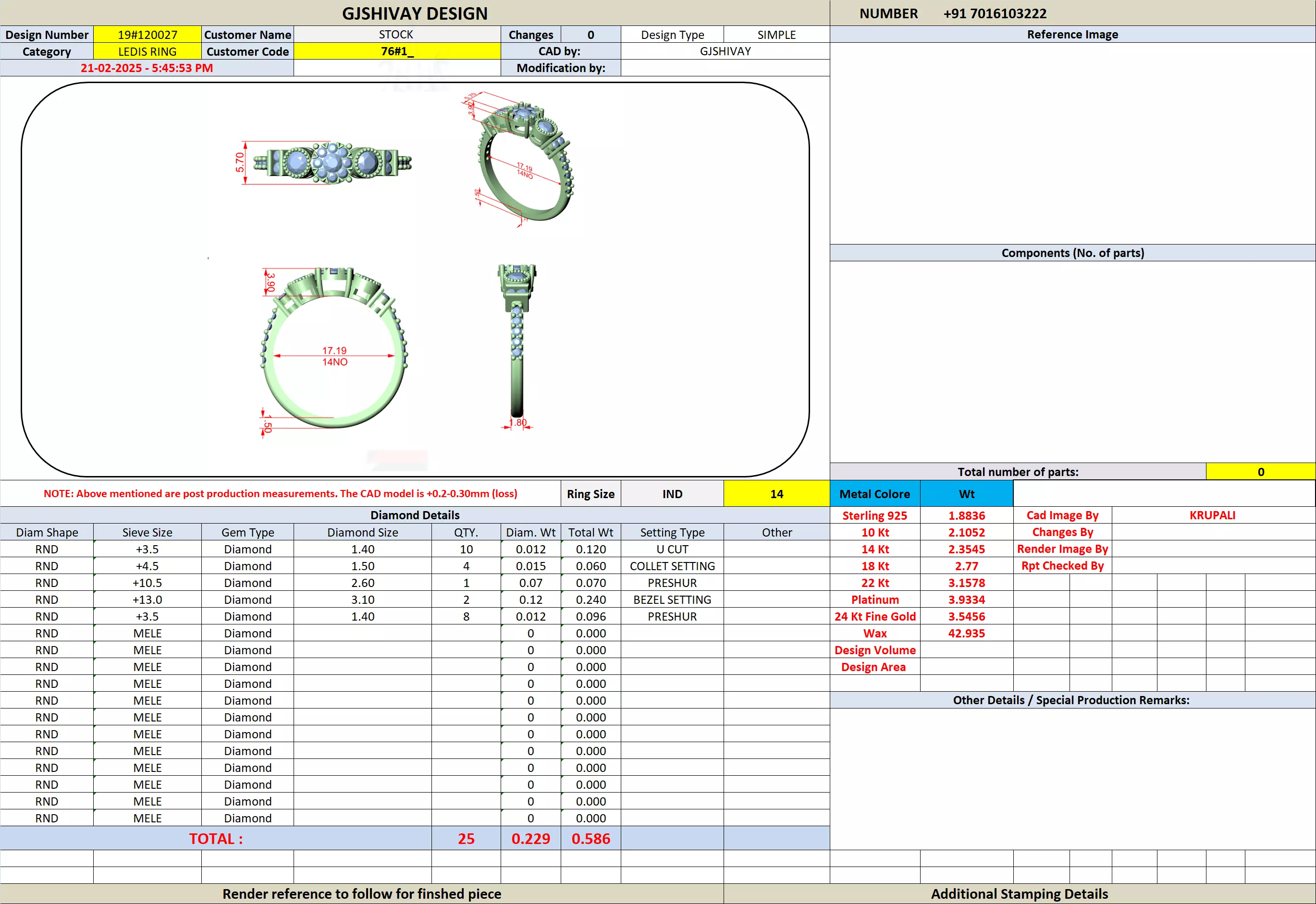 Round Diamond Ring 3D print model_9