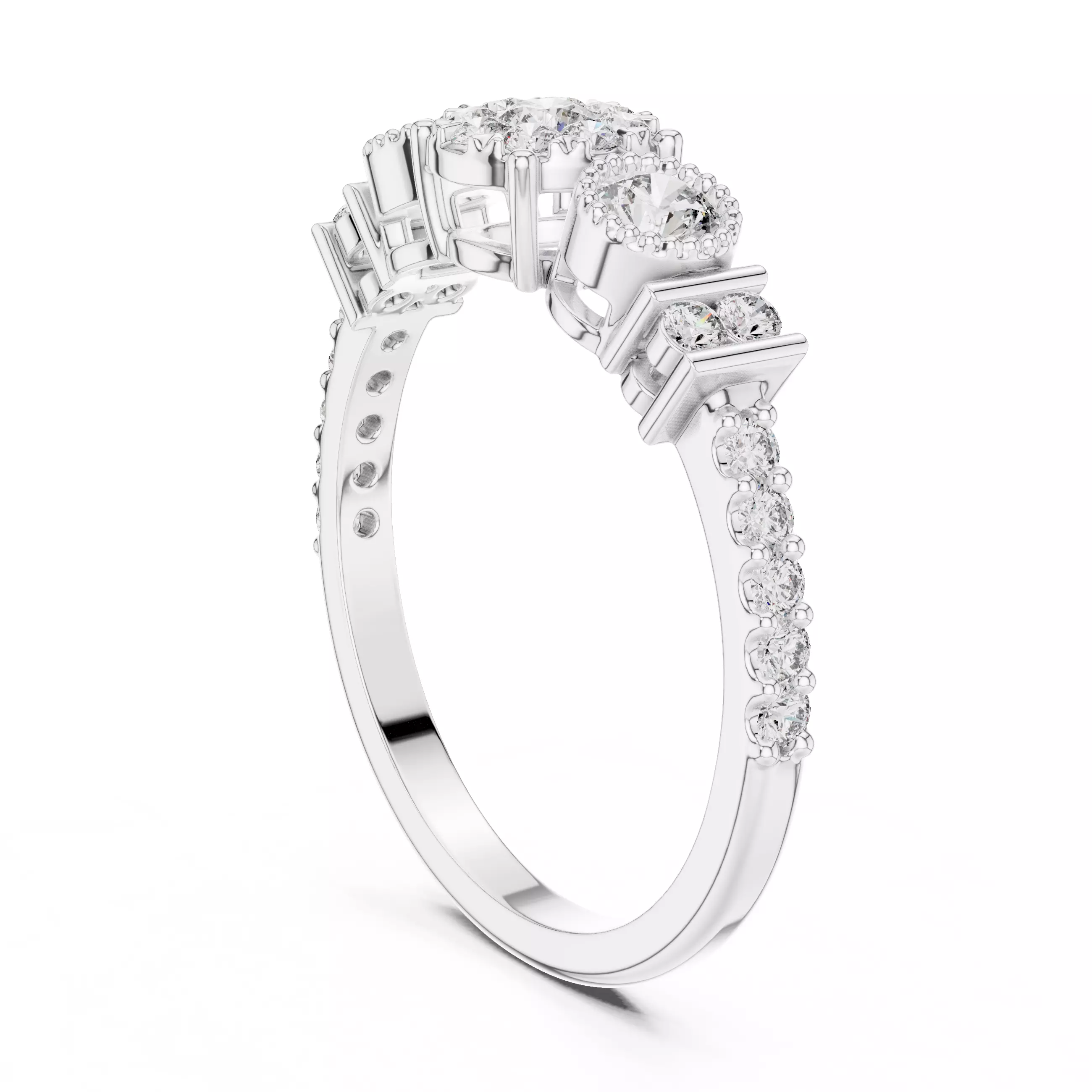 Round Diamond Ring 3D print model_10