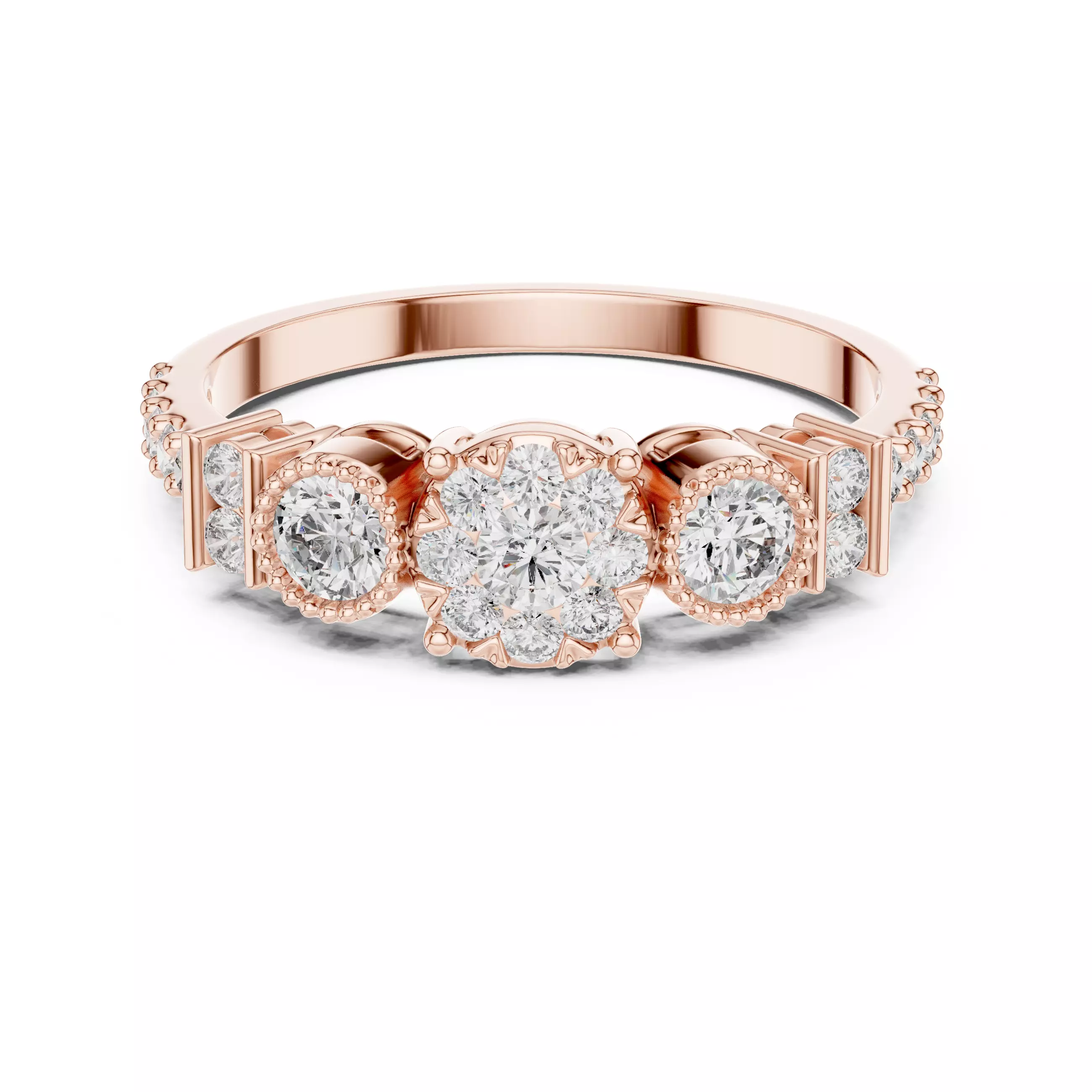 Round Diamond Ring 3D print model_0