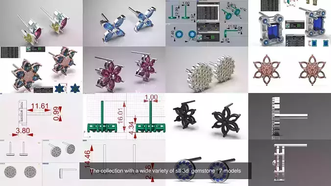 The collection with a wide variety of stl 3d  gemstone