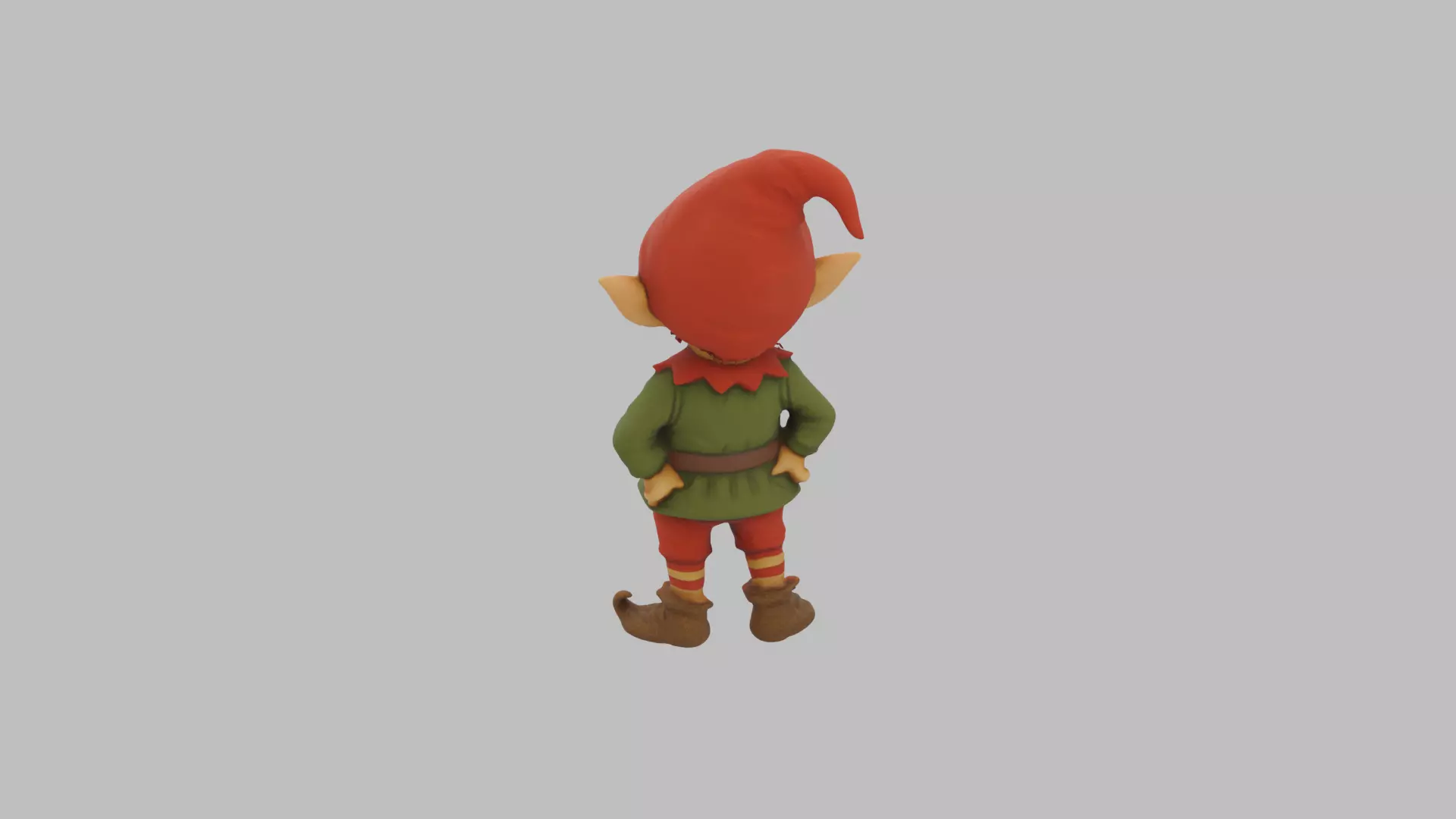 Christmas Elf Character - Cartoon Holiday 3D Model Low-poly 3D model_1