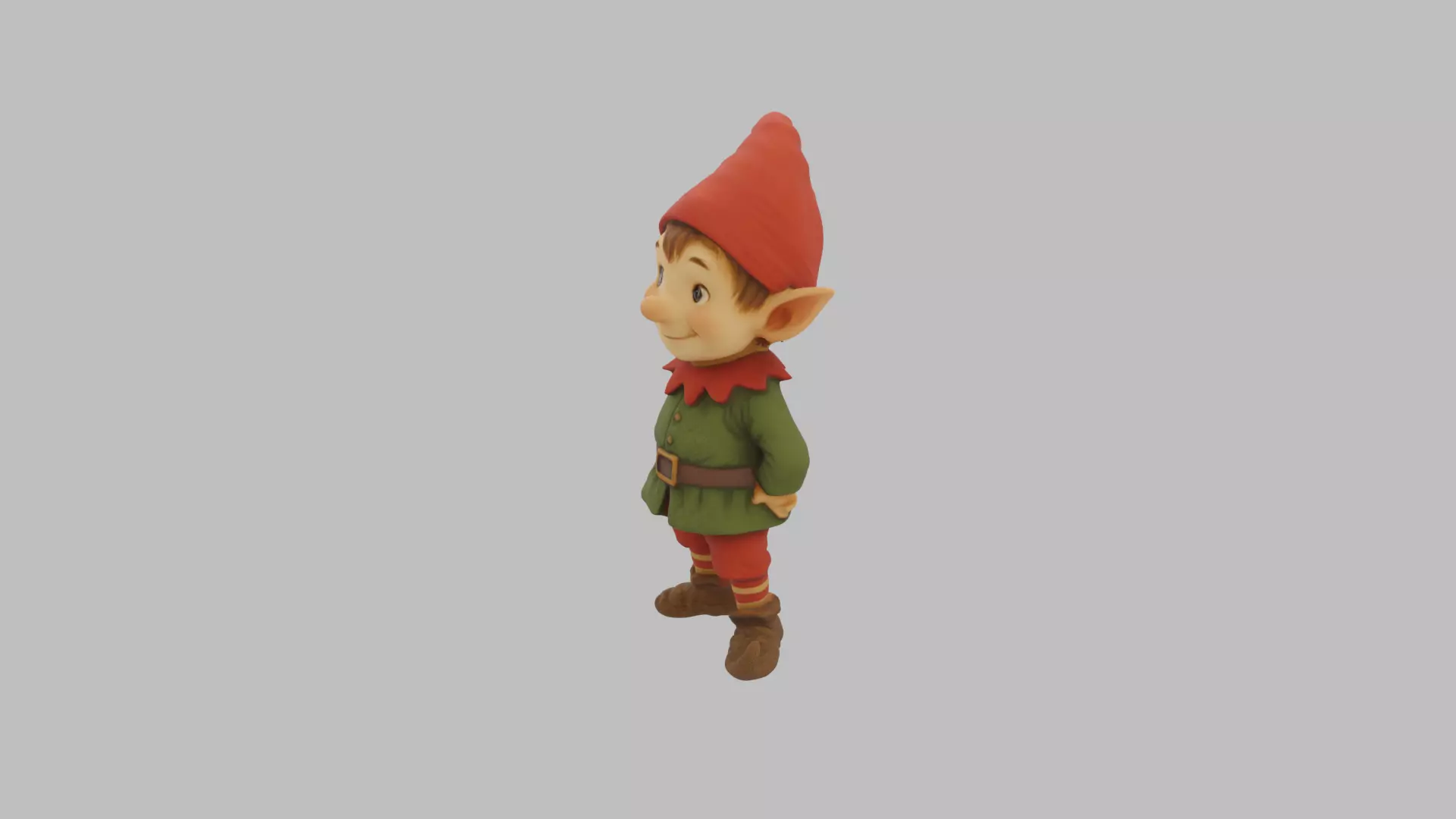 Christmas Elf Character - Cartoon Holiday 3D Model Low-poly 3D model_16