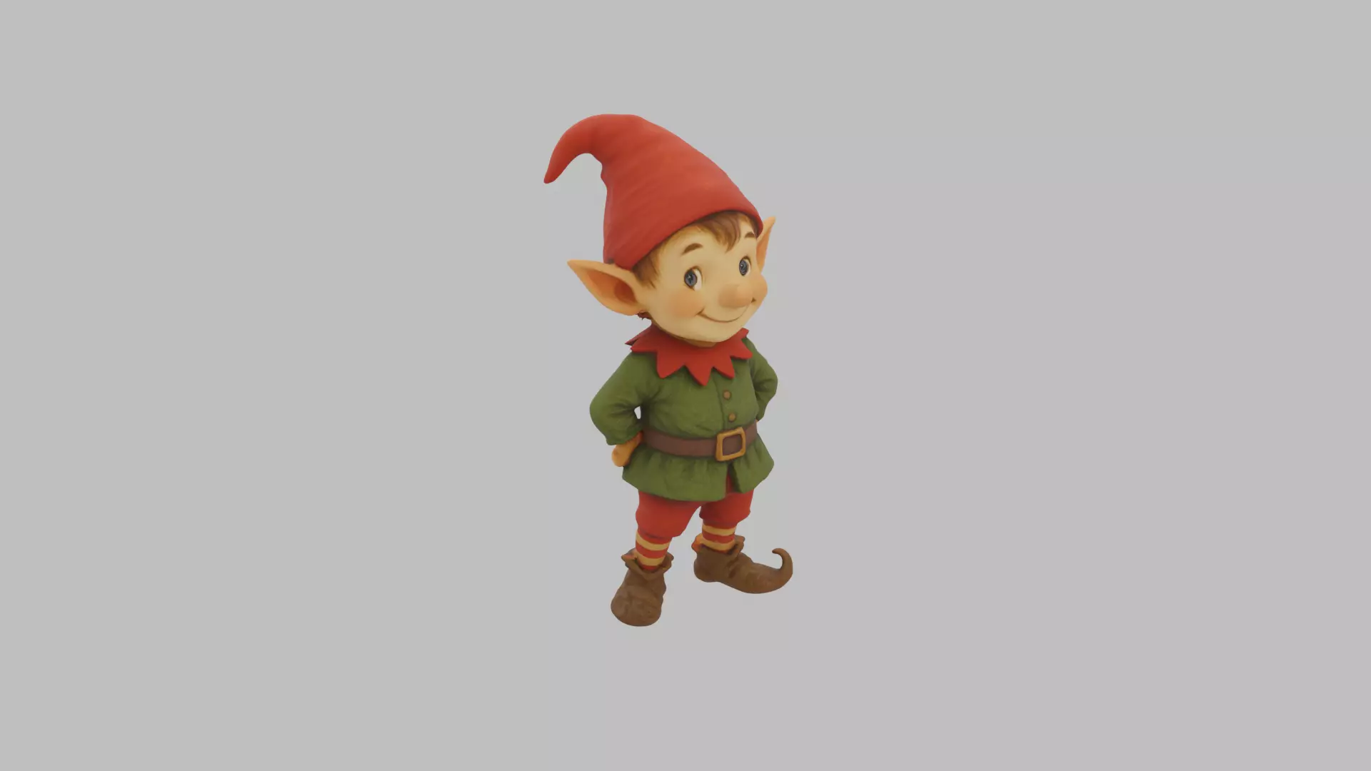 Christmas Elf Character - Cartoon Holiday 3D Model Low-poly 3D model_10