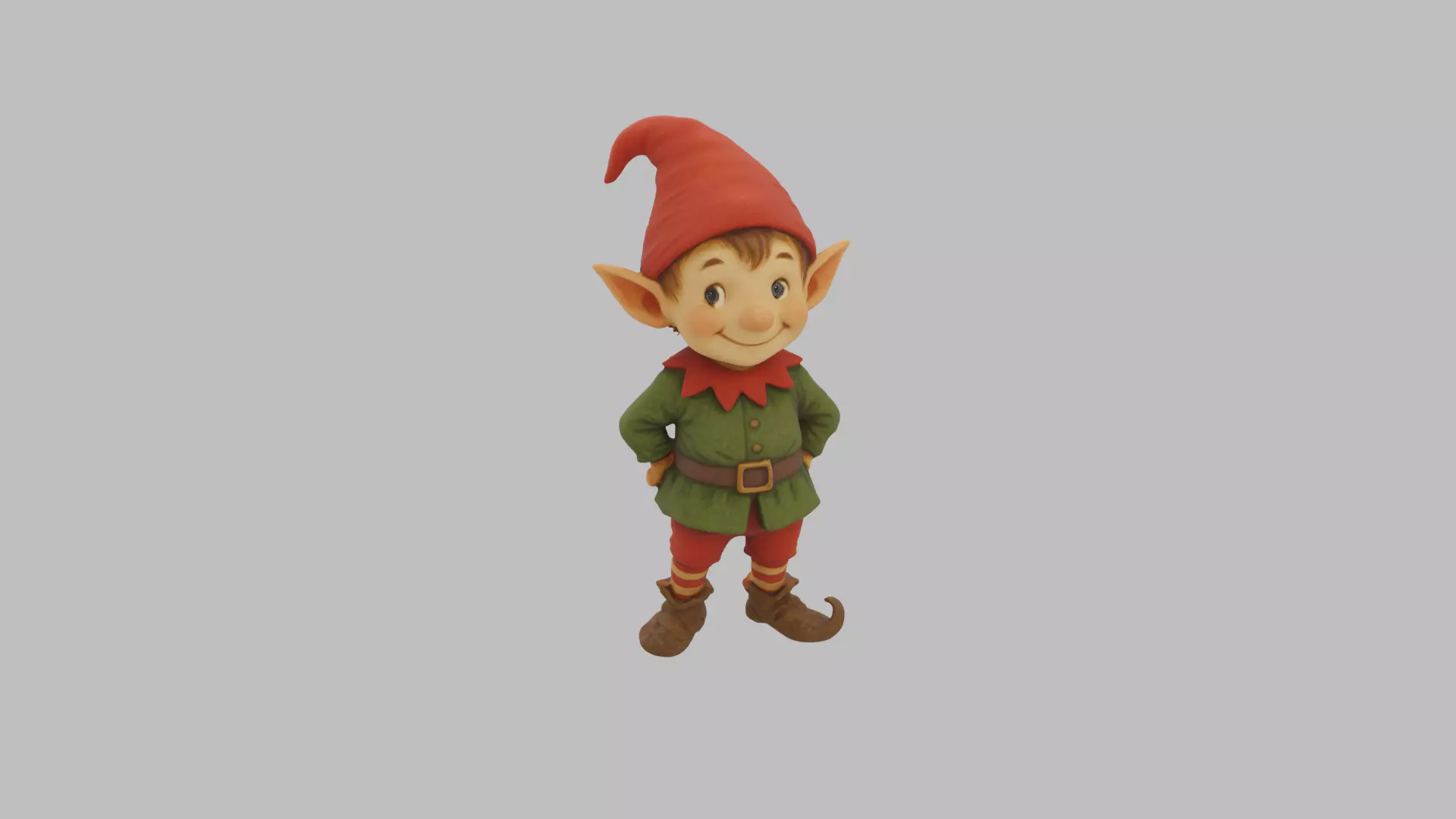 Christmas Elf Character - Cartoon Holiday 3D Model Low-poly 3D model_12