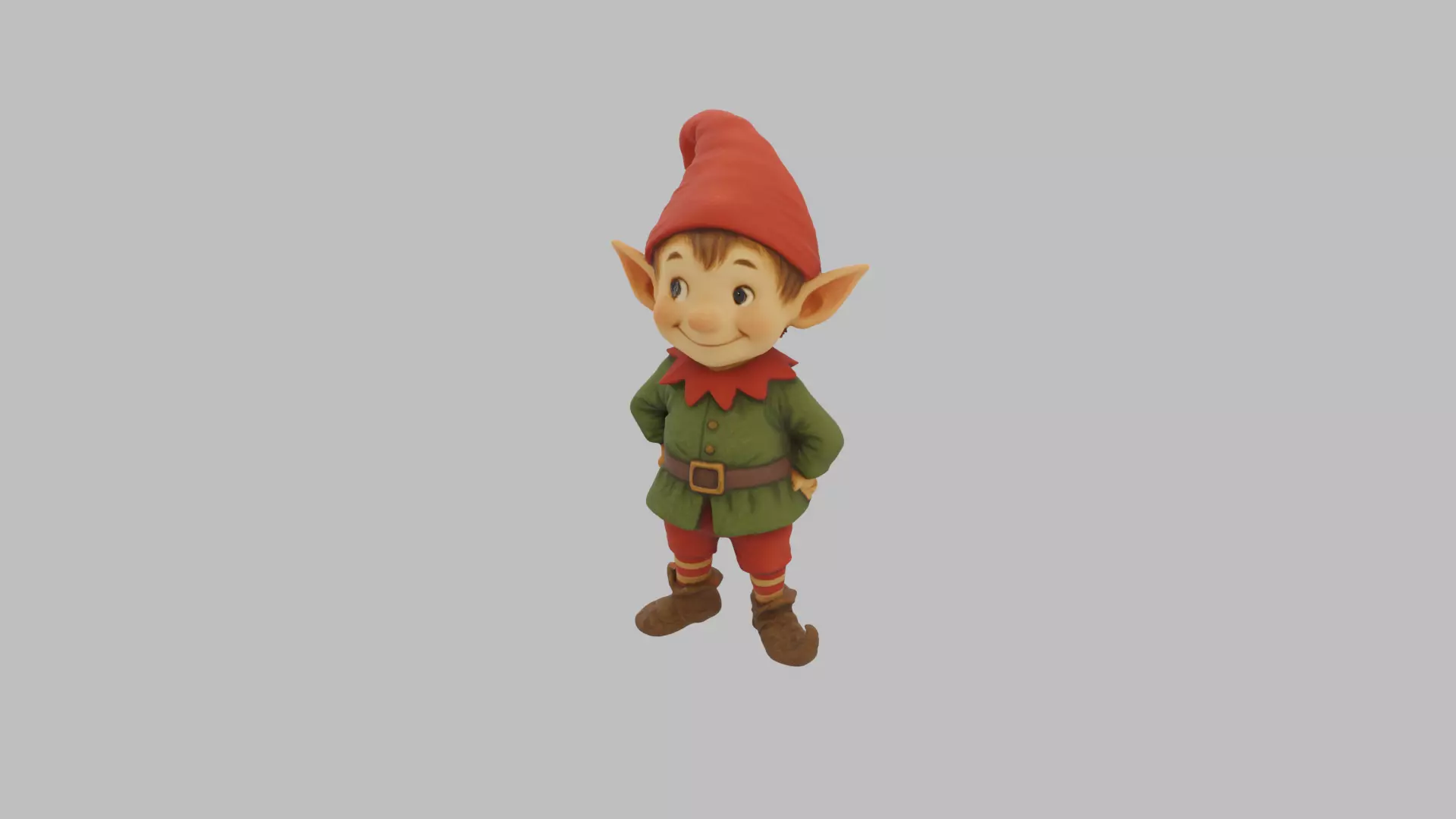 Christmas Elf Character - Cartoon Holiday 3D Model Low-poly 3D model_11