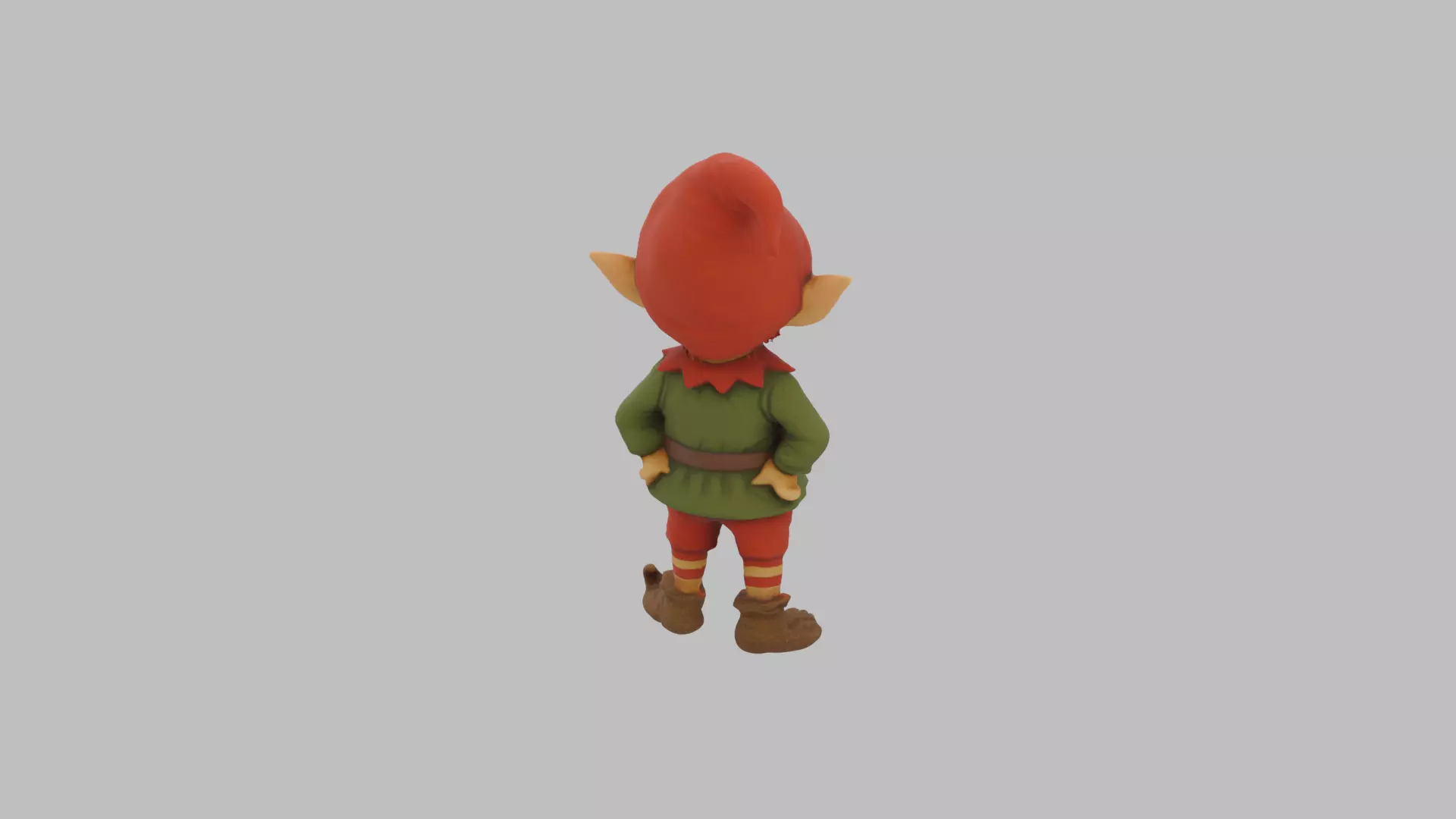 Christmas Elf Character - Cartoon Holiday 3D Model Low-poly 3D model_3