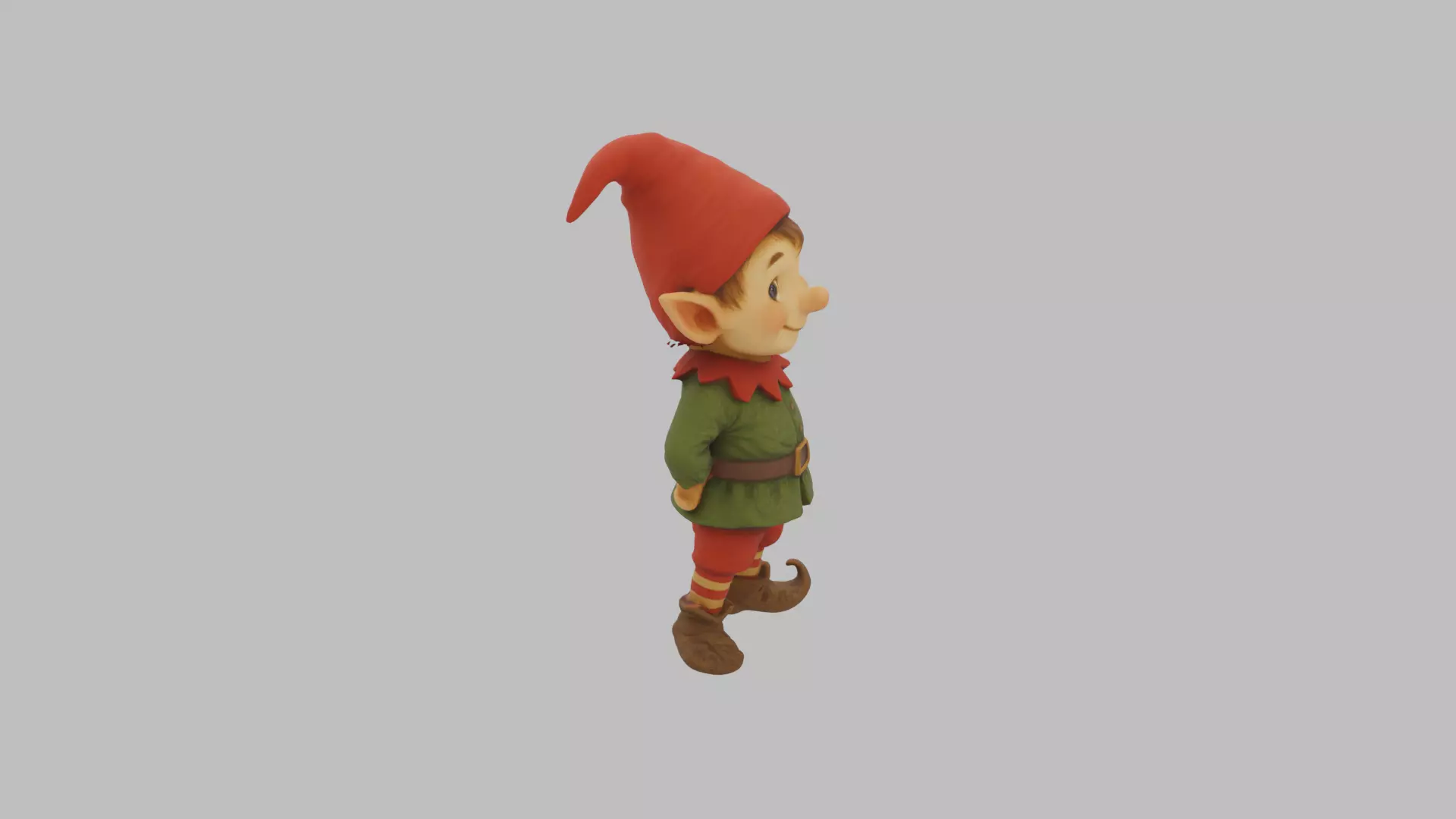 Christmas Elf Character - Cartoon Holiday 3D Model Low-poly 3D model_8