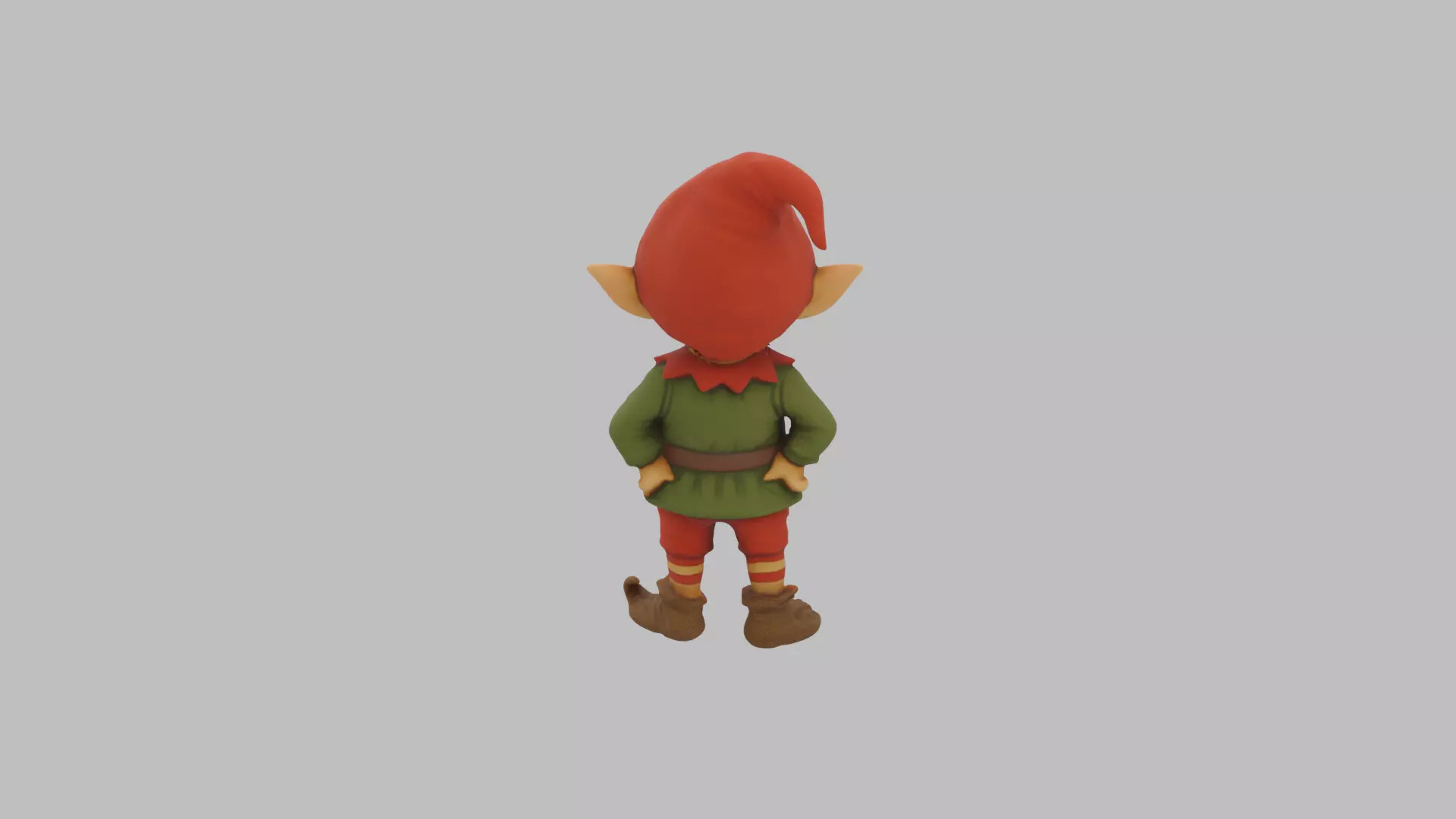 Christmas Elf Character - Cartoon Holiday 3D Model Low-poly 3D model_2