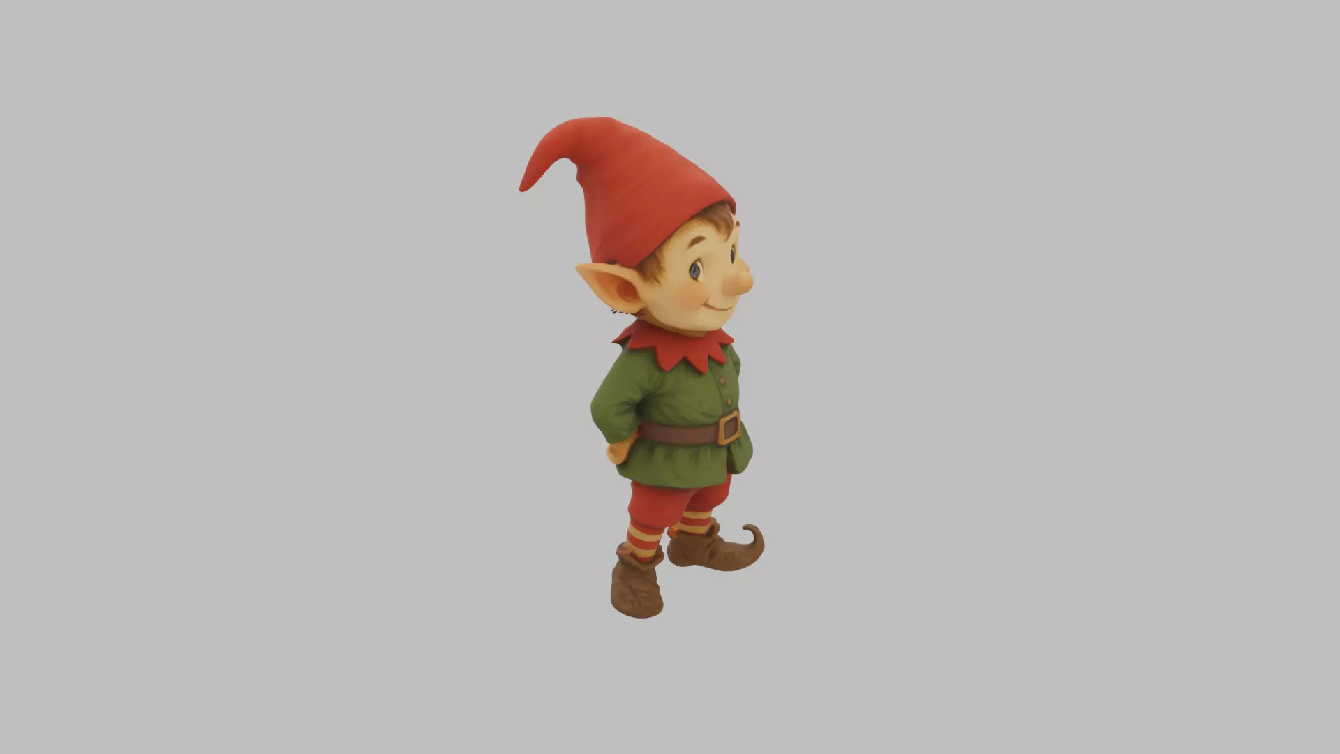 Christmas Elf Character - Cartoon Holiday 3D Model Low-poly 3D model_9