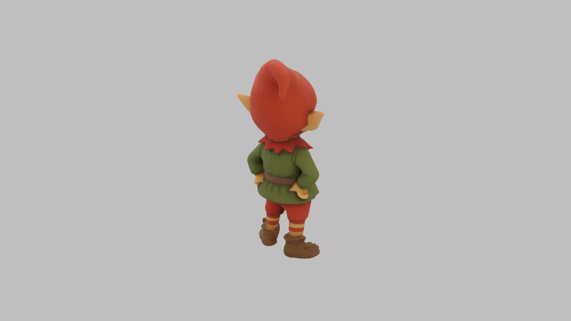 Christmas Elf Character - Cartoon Holiday 3D Model Low-poly 3D model_4
