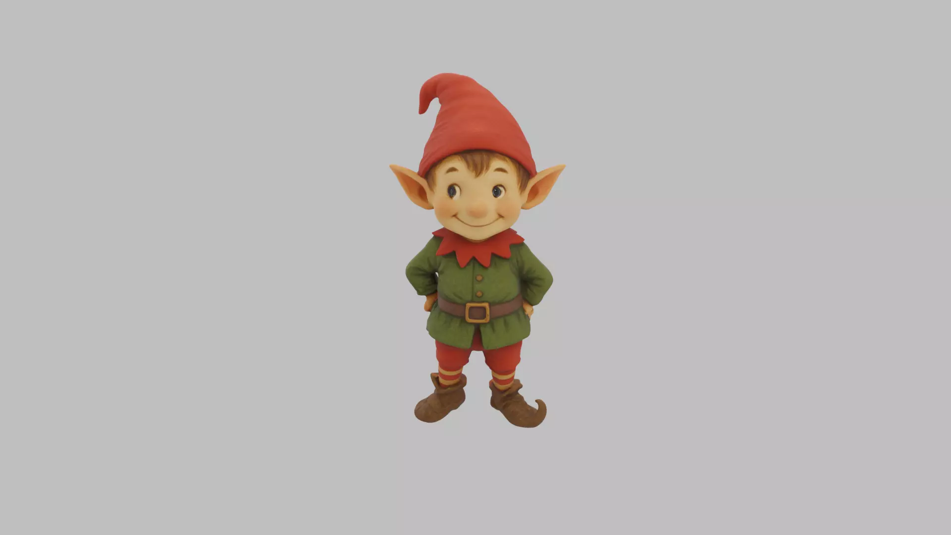 Christmas Elf Character - Cartoon Holiday 3D Model Low-poly 3D model_0