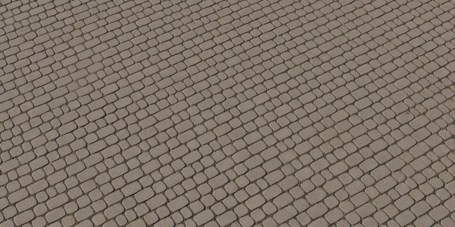 Rounded Concrete Cobblestone Pavers PBR Texture  Texture_1