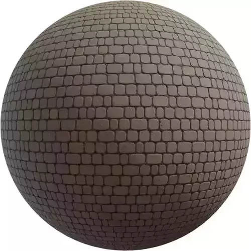 Rounded Concrete Cobblestone Pavers PBR Texture 