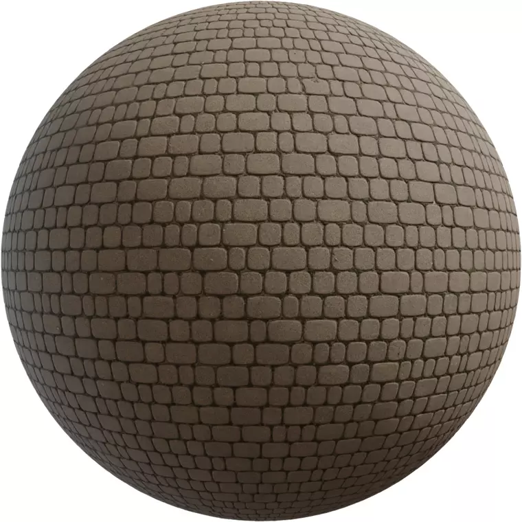 Rounded Concrete Cobblestone Pavers PBR Texture  Texture_0