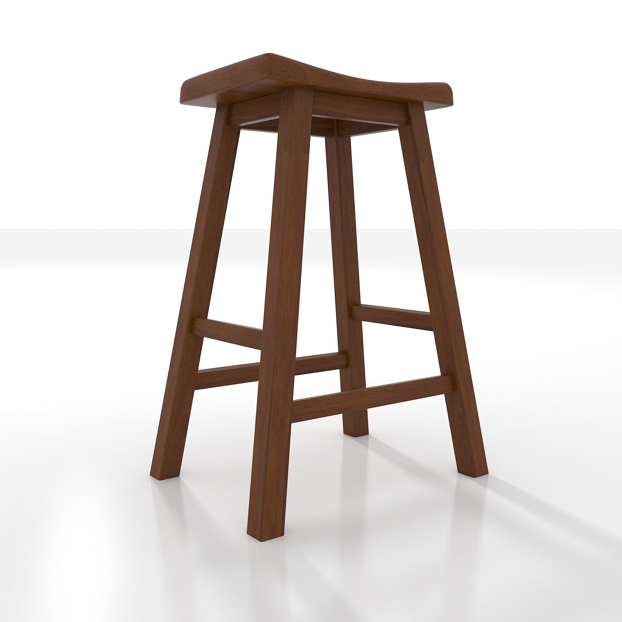Tywin Walnut Bar Stool 3D model_3