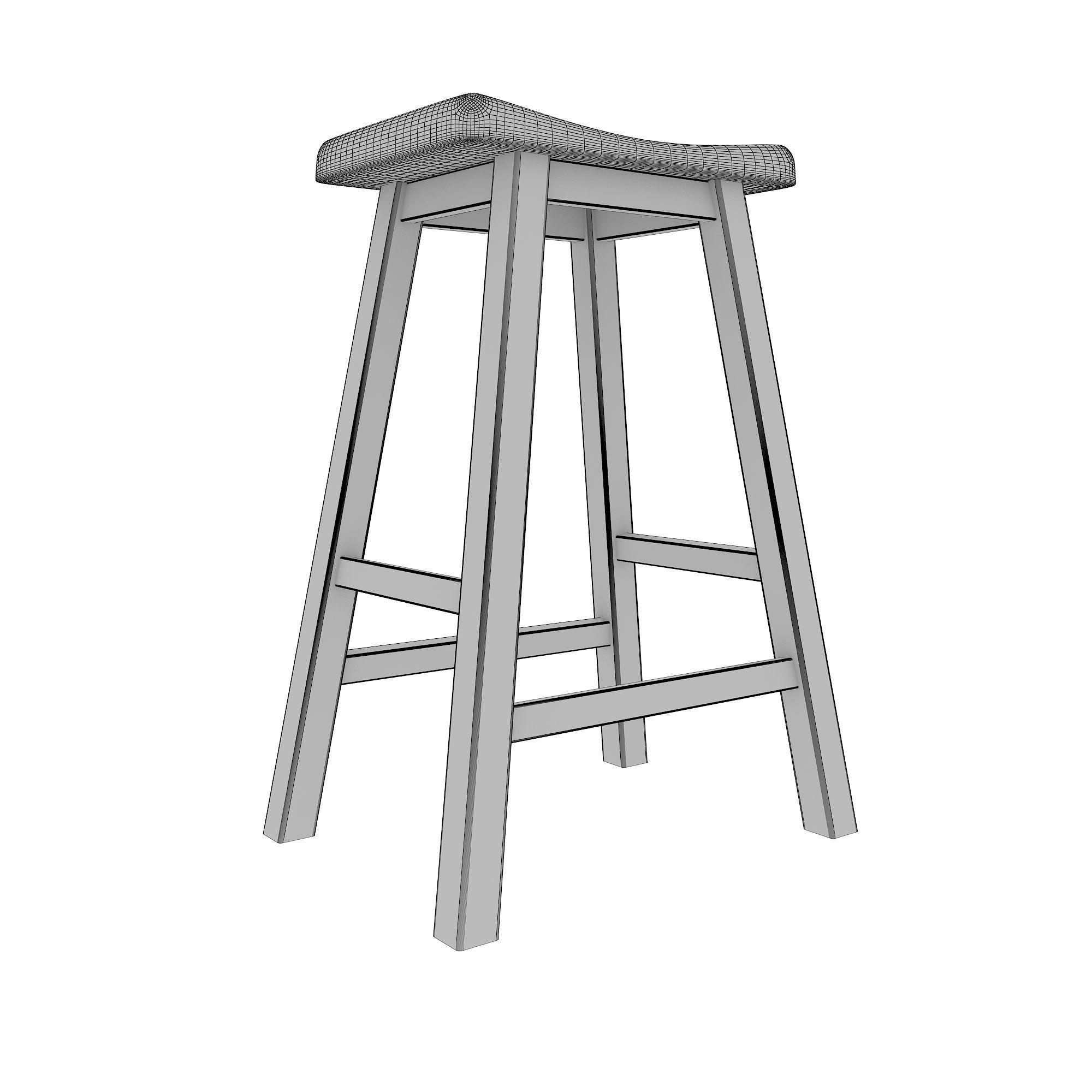 Tywin Walnut Bar Stool 3D model_9