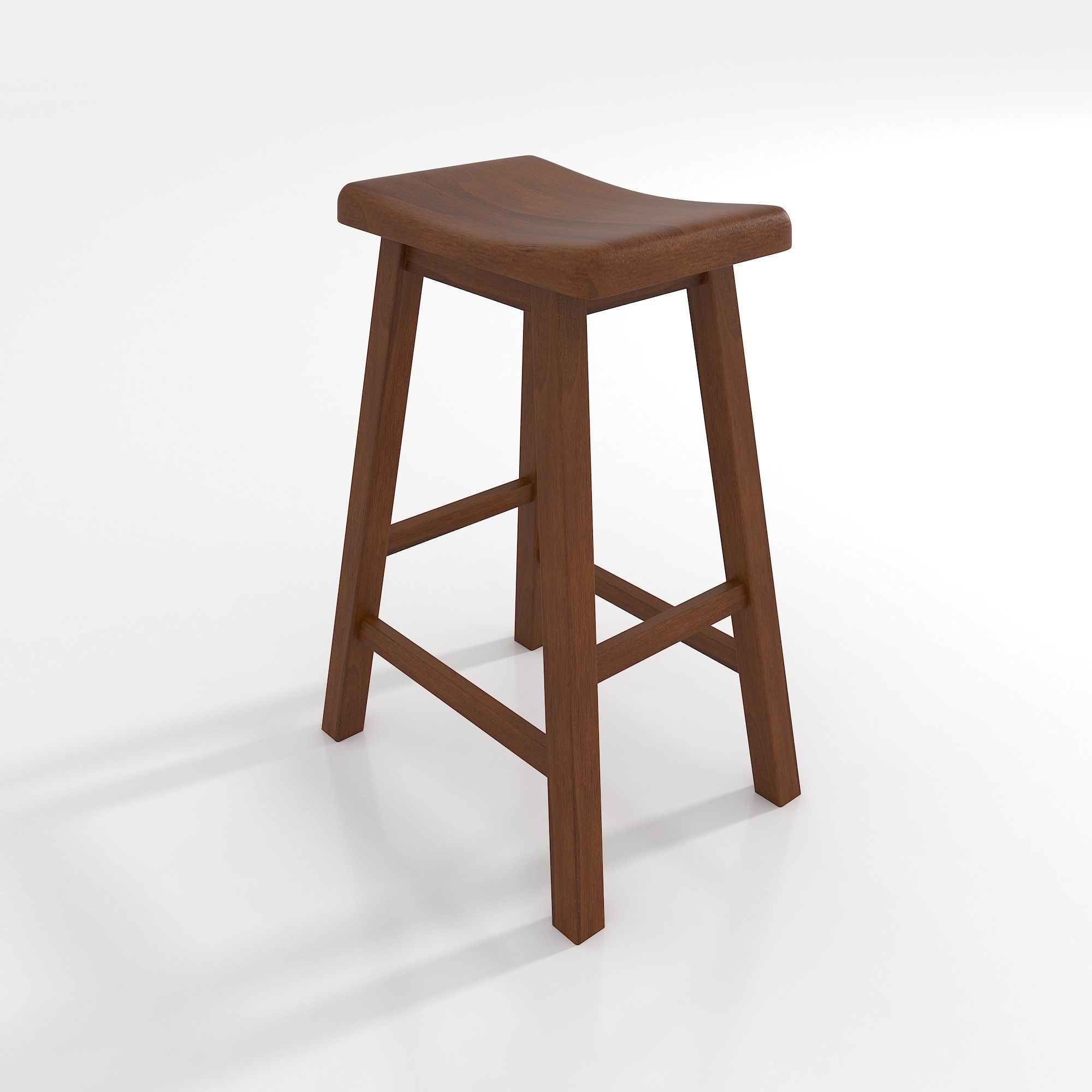 Tywin Walnut Bar Stool 3D model_4