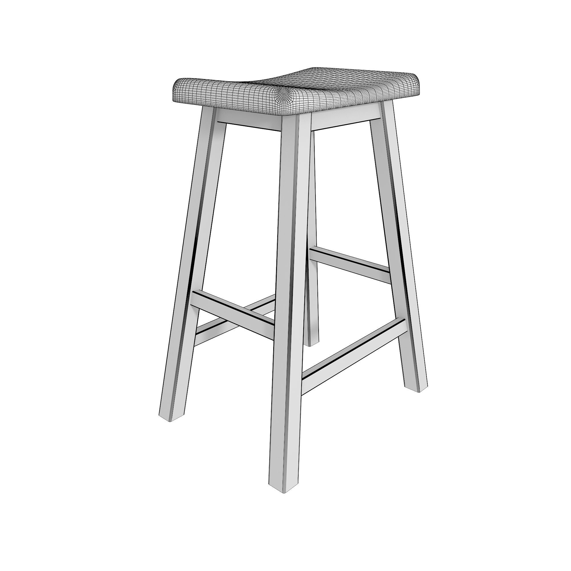 Tywin Walnut Bar Stool 3D model_8