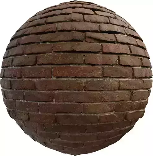 Handmade Rustic Brick Courses PBR Texture
