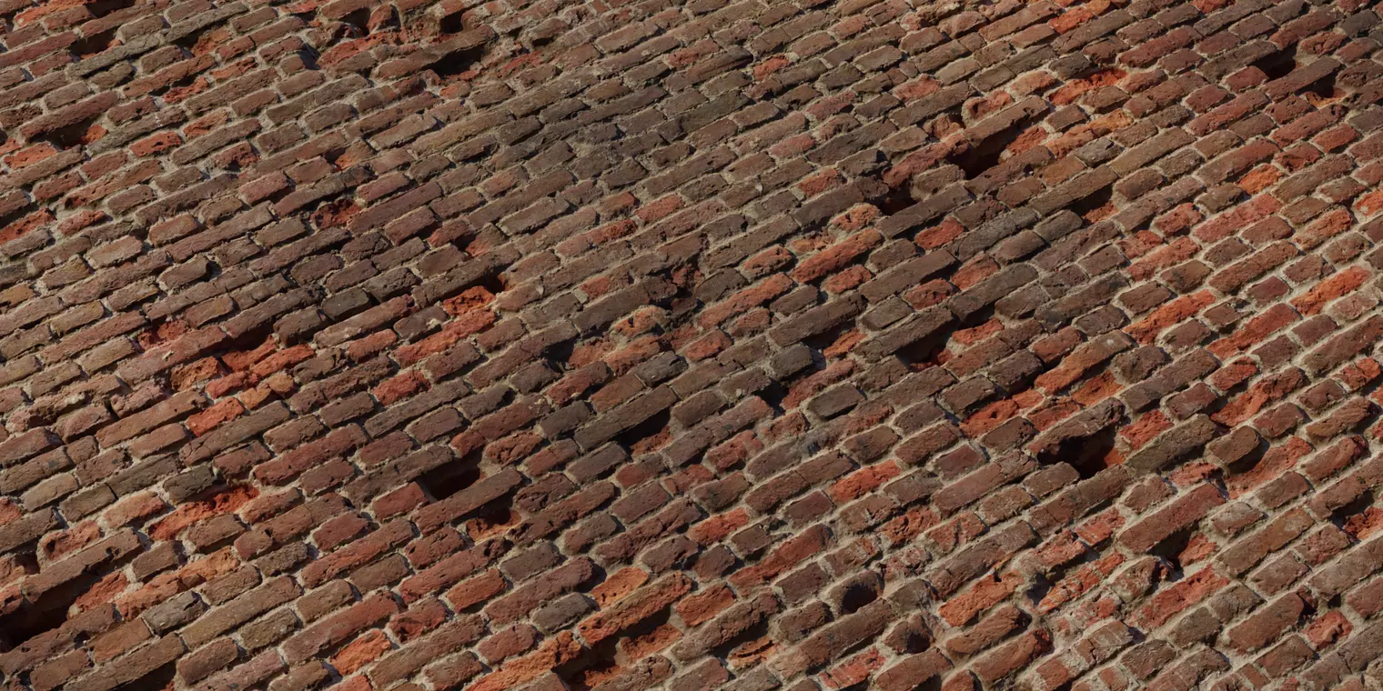 Old Weathered Red Brick Wall PBR Texture Texture_1