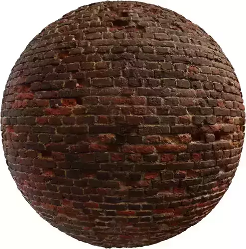 Old Weathered Red Brick Wall PBR Texture