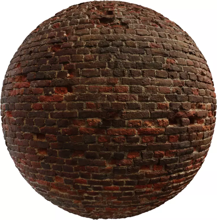 Old Weathered Red Brick Wall PBR Texture Texture_0