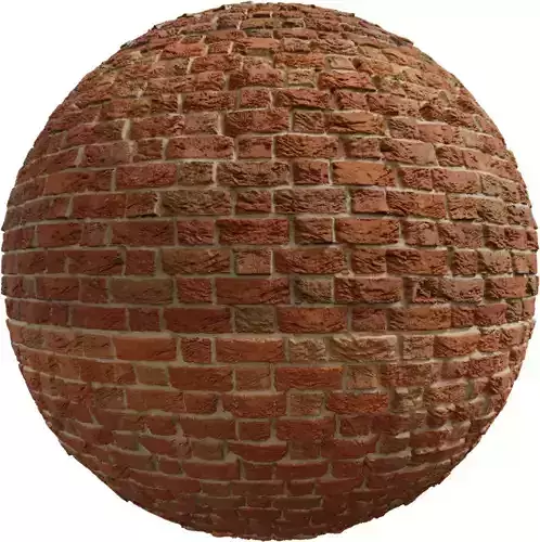 Hand Cut Rustic Red Brick Wall PBR Texture