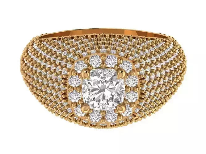 Cushion Square Gents Ring