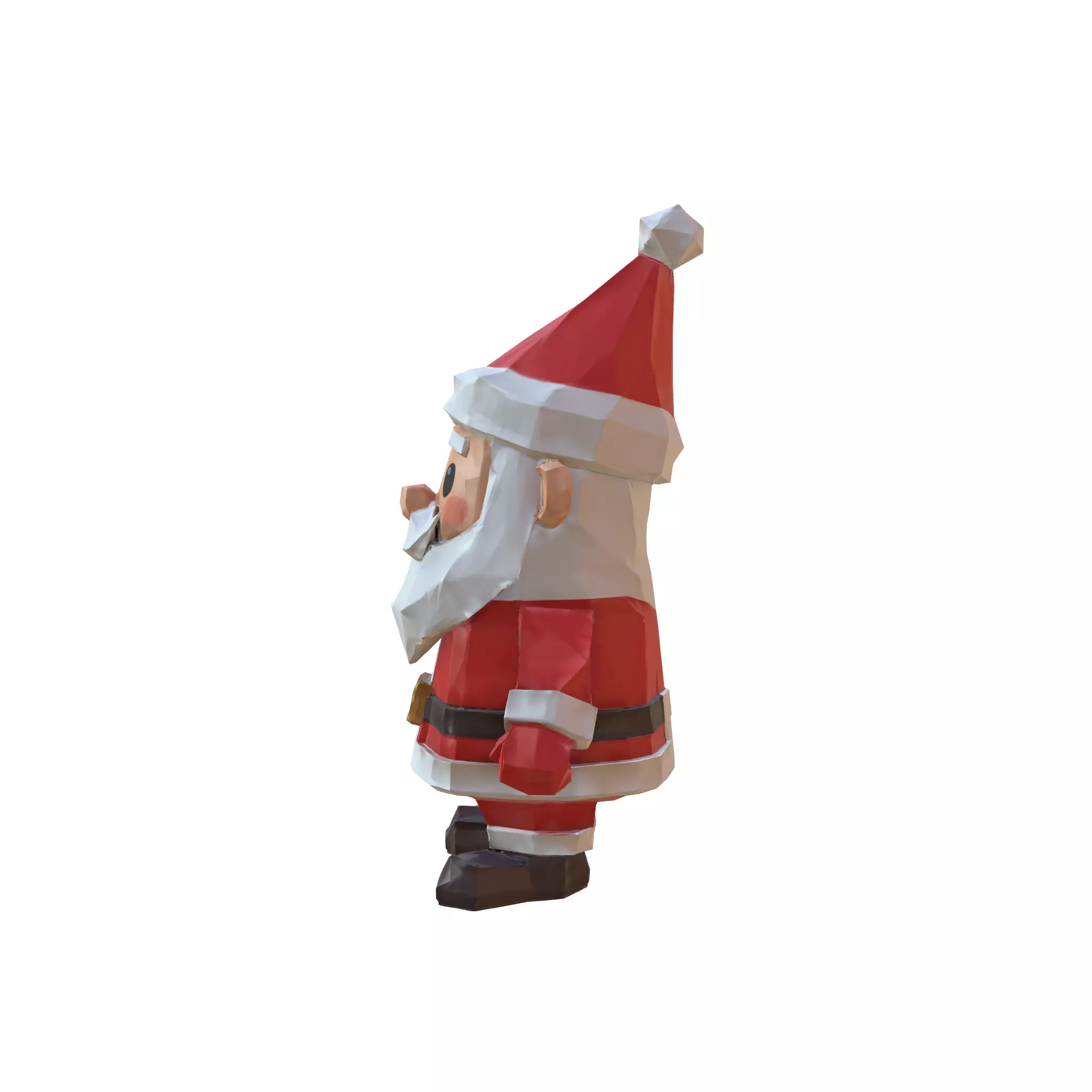 Jolly Santa Low-poly 3D model_2