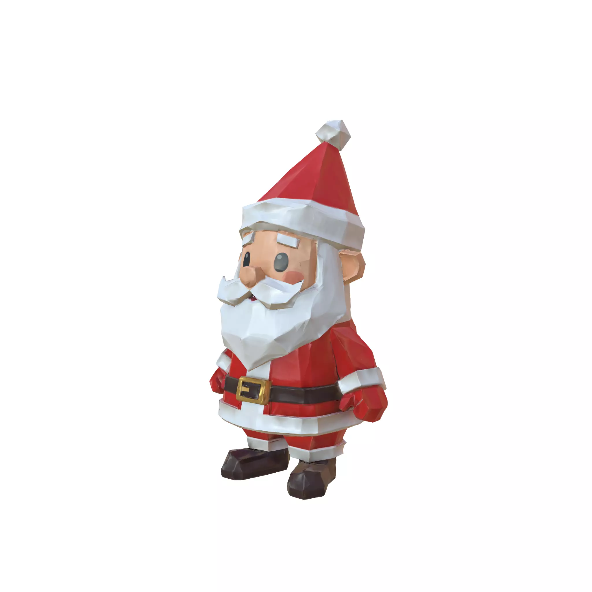 Jolly Santa Low-poly 3D model_1