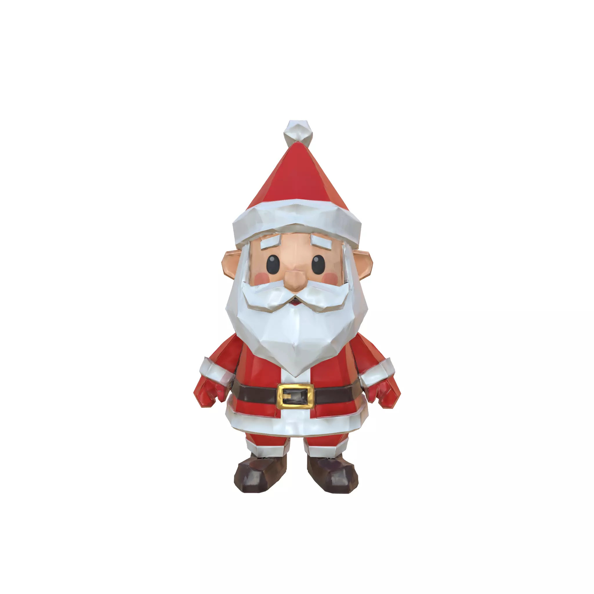Jolly Santa Low-poly 3D model_0