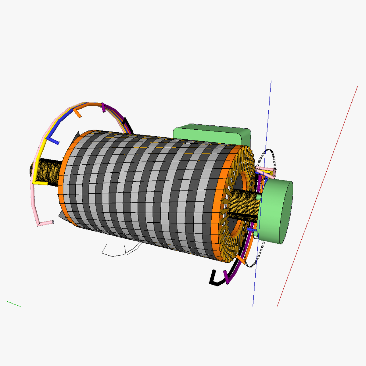 Squirrelcage rotor induction motor 3D print model_4