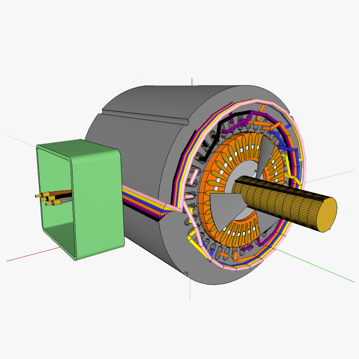 Squirrelcage rotor induction motor 3D print model_3
